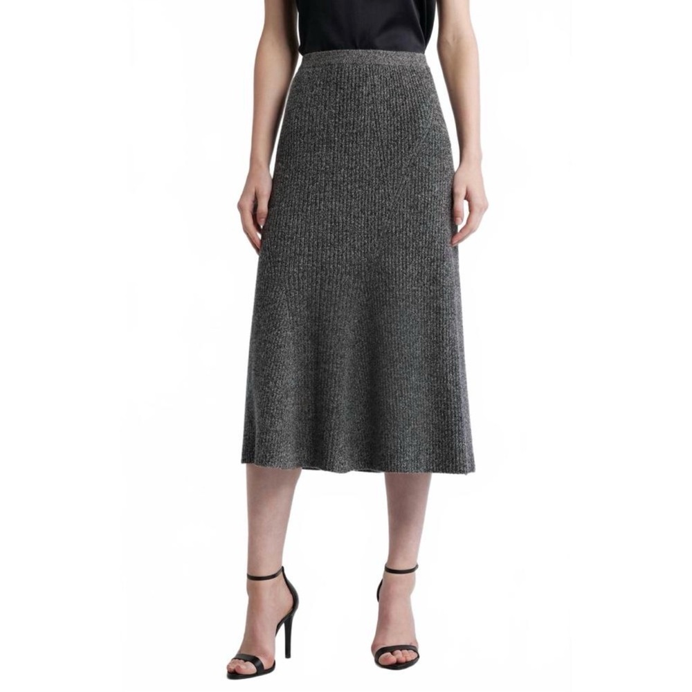NEW KOBI HALPERIN Femi Skirt in Heather Black, size‎ XL, cashmere, knit, luxury